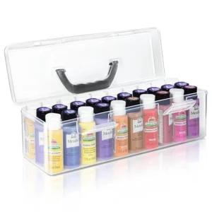 Storage Box, 30 Bottles Acrylic Paint Organizer for 2 fl. oz Bottles
