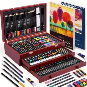 146 Luxury Art Kit, includes Crayons, Oil Pastels, Watercolor Paints, And Colored Pencils