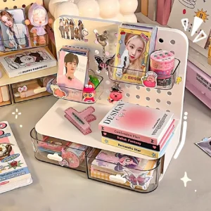 1 Pcs Desktop Perforated Board Storage Box