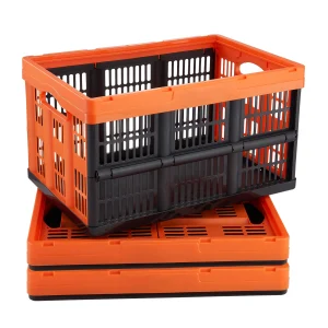 3/6 Pack Plastic Collapsible Storage Basket with Handles, Stackable